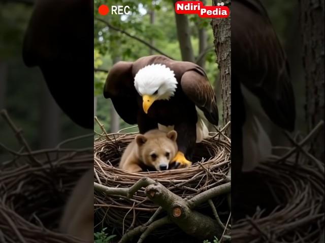 Eagle Shocked by Finding Baby Bear inside Eagle's Nest! #eagles #bear