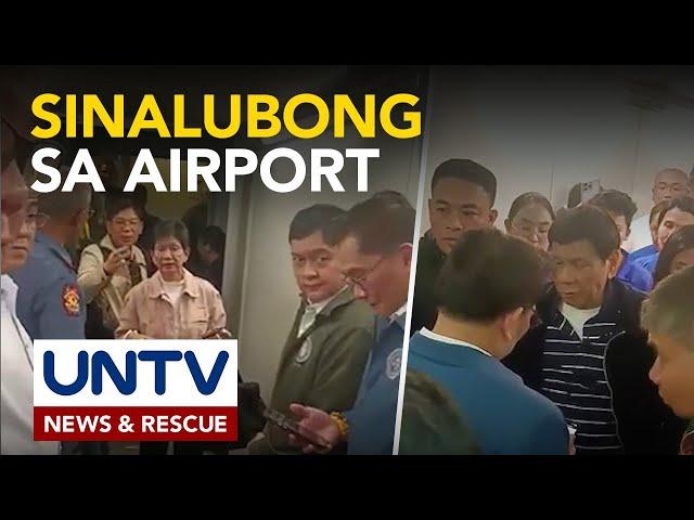 Ex-Pres. Duterte, sinalubong ng matataas na opisyal ng DOJ at PNP sa NAIA