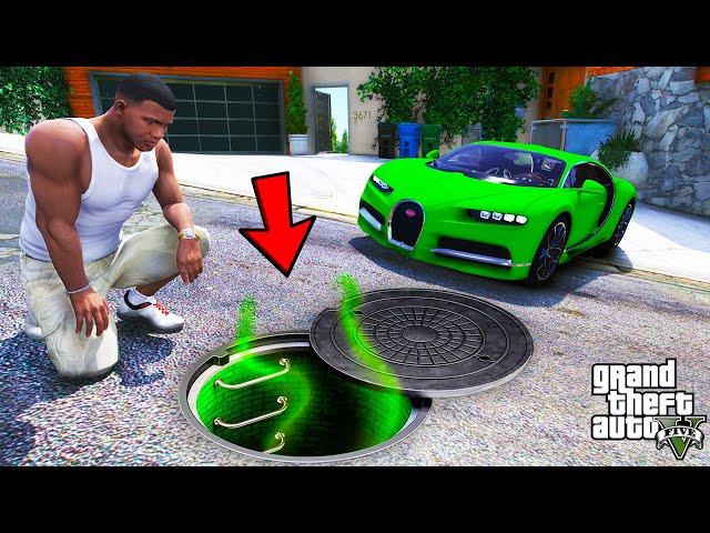 Franklin Went Inside The Secret Sewer Under His House In GTA 5 | SHINCHAN and CHOP