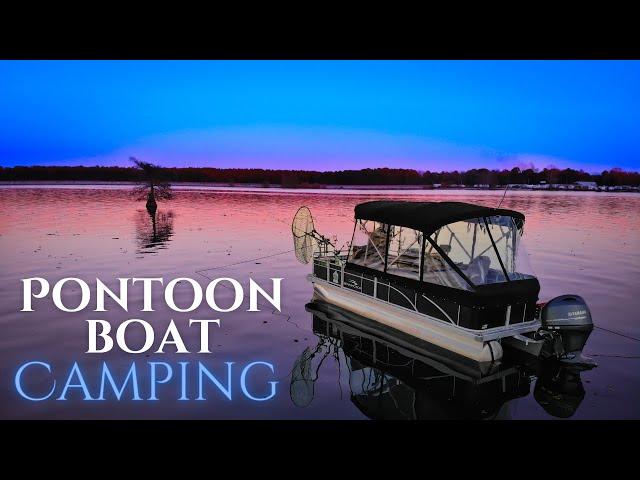 Pontoon Boat Camping Solo! (Winter Camping)