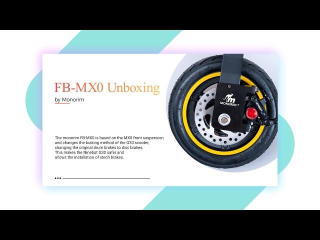 Monorim FB-MX0 Unboxing: Special for Max g30 front wheel be disc brake