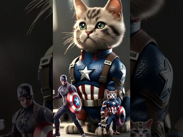 Cute Cat Superheroes #superhero #avengers #dc #shorts