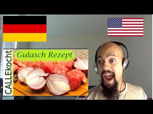 American Reacts To Prepare and cook the best goulash | German Video