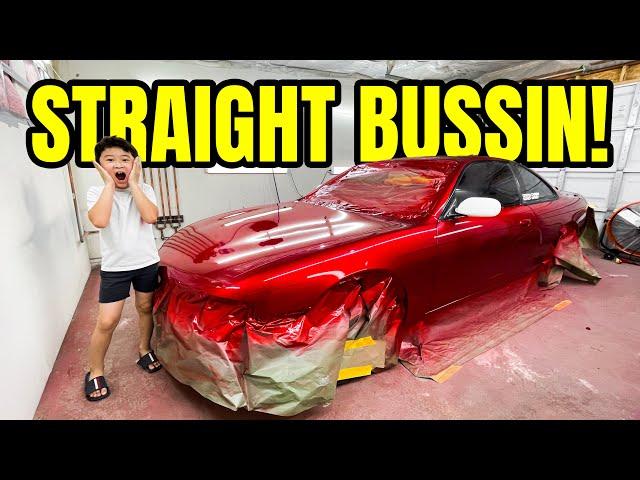 New KANDY APPLE RED PAINT on my NISSAN S14 DRIFT CAR is BUSSIN!