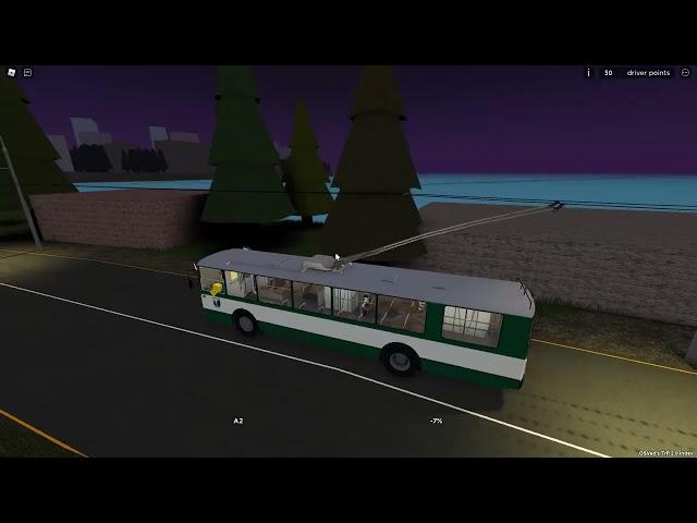 Roblox - OSVed's Trolleybuses place - Line 9 with ZIU 9 TISU while roblox being 50% broken