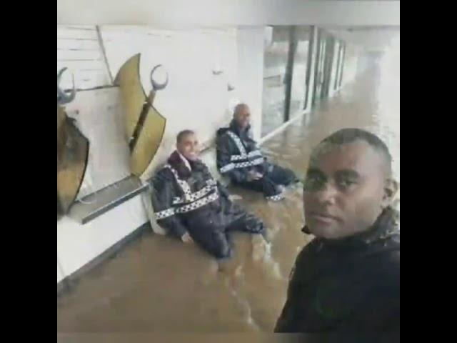 Fiji Police Men & Women going the extra mile during the cyclone that hit this year 2021. LEAN ON ME.