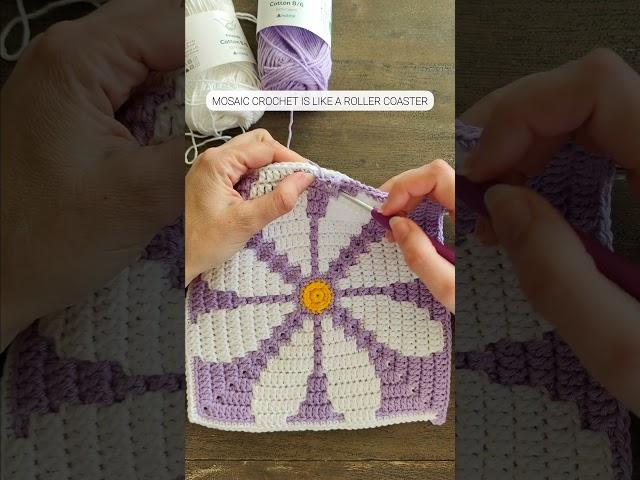 Mosaic crochet is like a roller coaster – scary, but once you start, you can’t stop. #mosaiccrochet