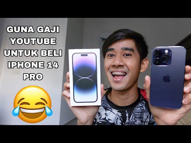 GAJI YOUTUBE BELI IPHONE 14 PRO  DEEP PURPLE CANTIKNYA 