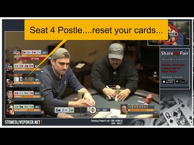 Dealer Alerts Mike Postle To "...reset your cards"