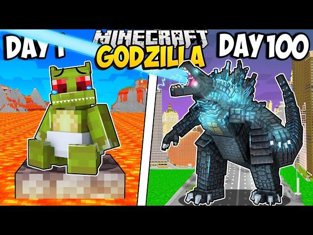 I Survived 100 Days as GODZILLA in Minecraft