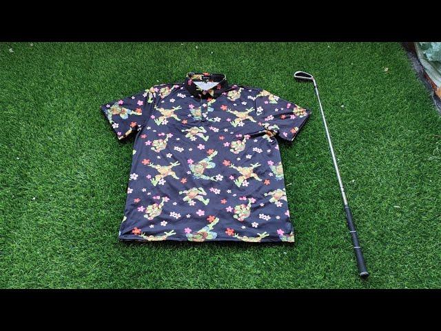 Golf Gentry TMNT - TURTLE FLOWER POWER-Men's golf polo