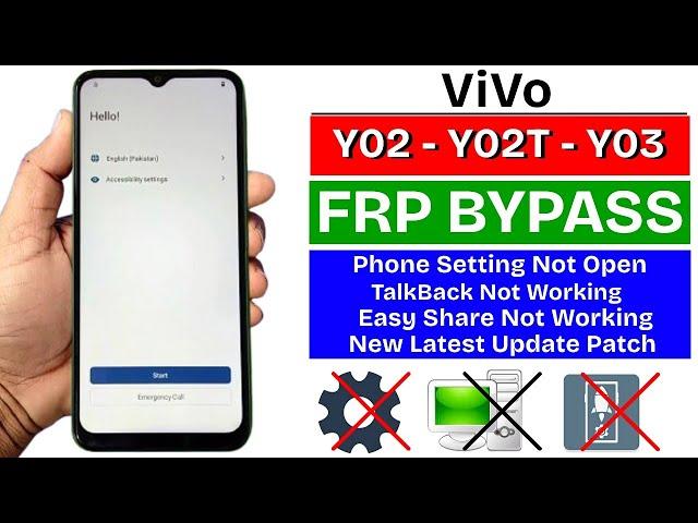 Vivo Y02 - Y02t - Y03 Frp Bypass New Security Update | Vivo Android 14 Google Account Bypass 2025
