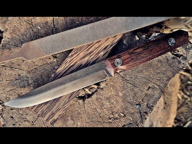 Making a camping knife. (chimney bread is delicious)