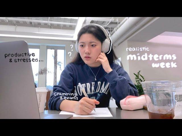 uni diaries: midterms week vlog  ‧₊˚ cramming 3 exams, 12+hrs of studying, productive & burnout..