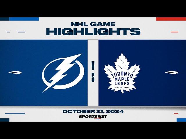 NHL Highlights | Lightning vs. Maple Leafs - October 21, 2024