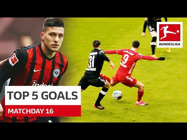 Top 5 Goals • Jović, Lewandowski & More | Matchday 16 - 2020/21