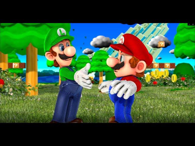 Luigi shakes Mario's hand!