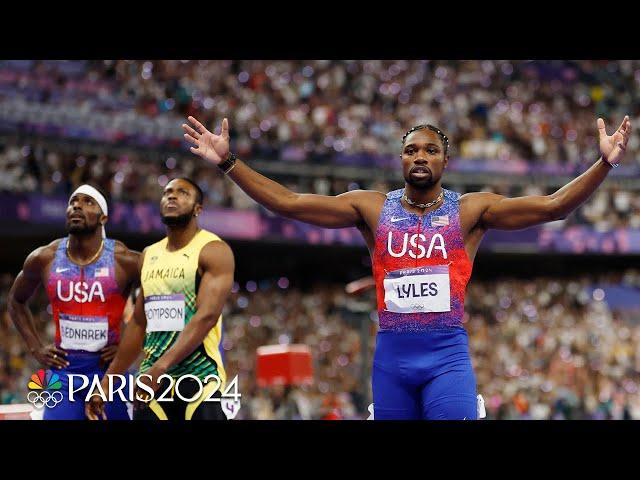 Noah Lyles wins 100m in a PHOTO FINISH you have to see to believe | Paris Olympics | NBC Sports