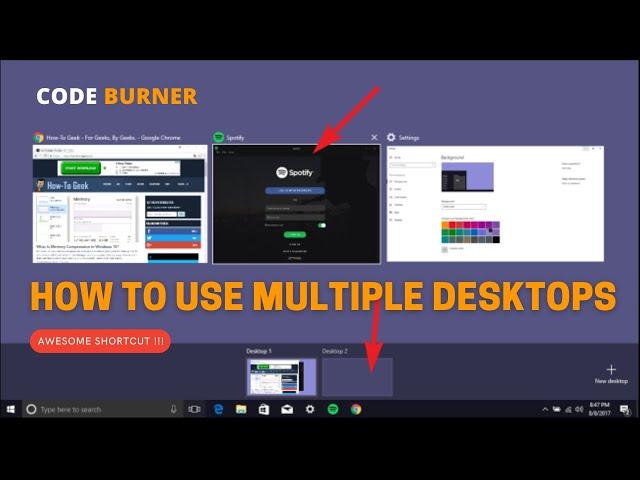 How to use Multiple Desktops on Windows 10 | Windows 10 Virtual Desktops