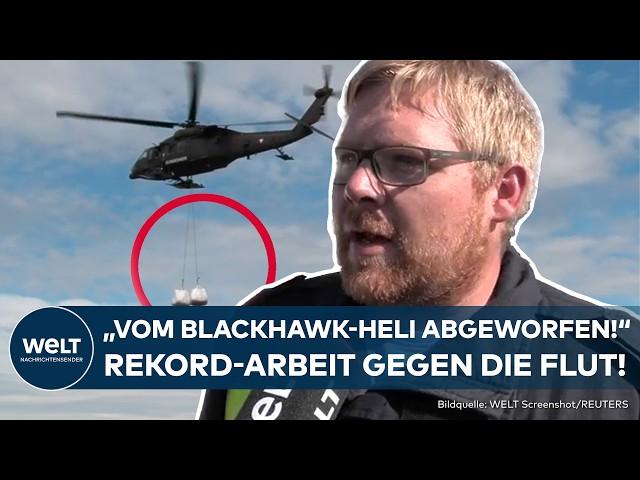 HOCHWASSER: Kampf gegen die Flut! Österreich setzt auf Sandsack-Abwurf durch Blackhawk Helikopter!