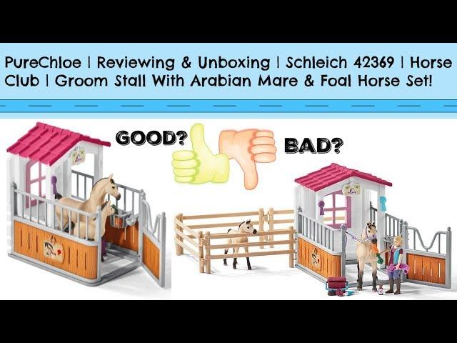 PureChloe | Reviewing & Unboxing | Schleich 42369 | Groom Stall With Arabian Mare & Foal Set