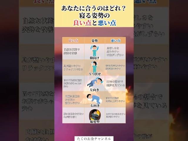 寝る姿勢の良い点と悪い点#投資#転職#貯金