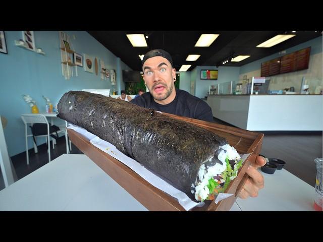 ONLY 20 MINUTES TO EAT THIS "IMPOSSIBLE" SUSHI ROLL CHALLENGE | Joel Hansen