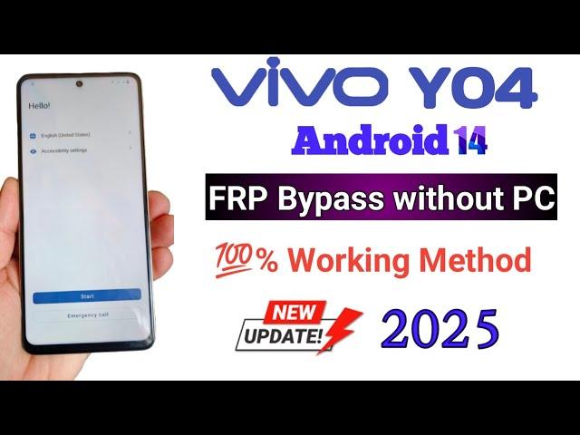 Vivo Y04 Android 14 FRP Bypass Without PC | New Method 2025 