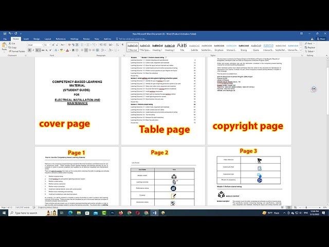 How to start page numbering from a specific page in word