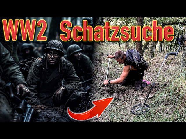 Wald Schatzsuche im WW2 Schützengraben mit Metalldetektor ‍ (Suche nach verborgenen Relikten)