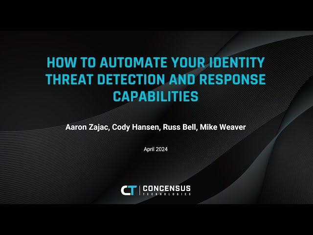 2024 ITDR Webinar - Concensus Technologies
