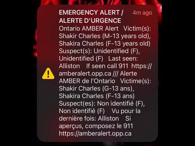 Ontario Province-Wide AMBER Alert