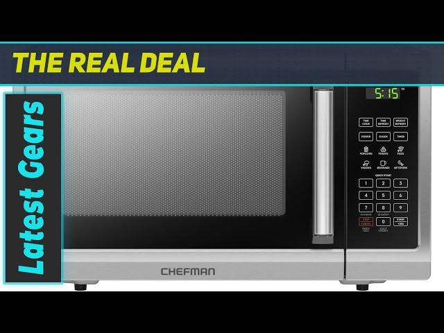 Chefman Countertop Microwave Oven 0.9 Cu. Ft. Digital Stainless Steel Microwave 900 Watt with
