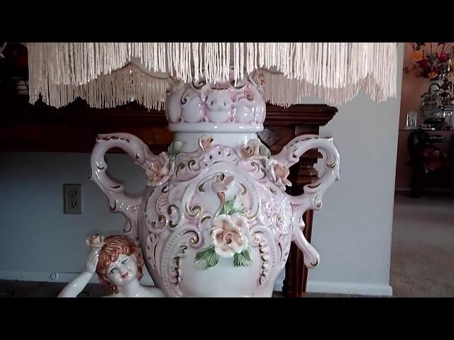 Capodimonte rare vintage antique collector porcelain Lamp Italy 02