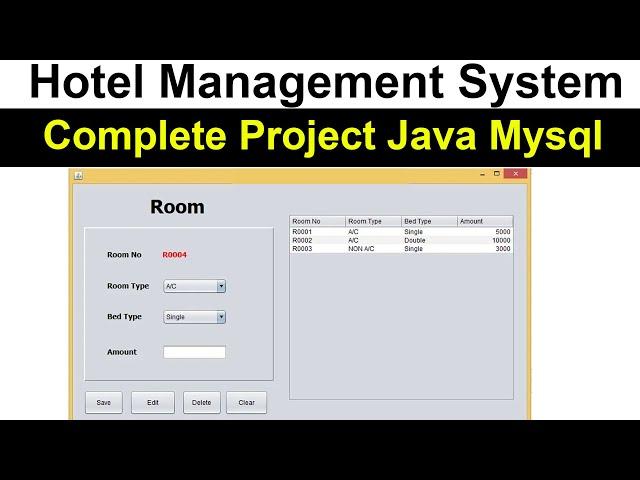 Hotel Management System Complete Project in Java Mysql