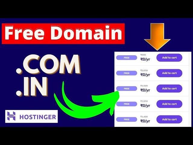 FREE .Com, .in Domain | How to Get Free Domain Name | Purchase free domain name in hostinger 2025