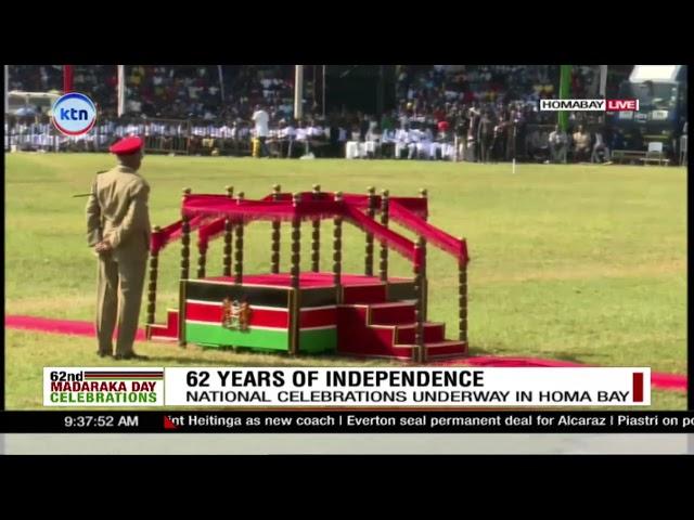 President William Ruto arrives at Raila Odinga Stadium for the 62nd Madaraka Day Celebrations