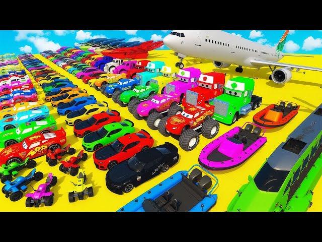 GTA V Mods New Epic Ultimate Stunt Challenge SPIDER-MAN With Super Car Motorcycle Plane & Boats