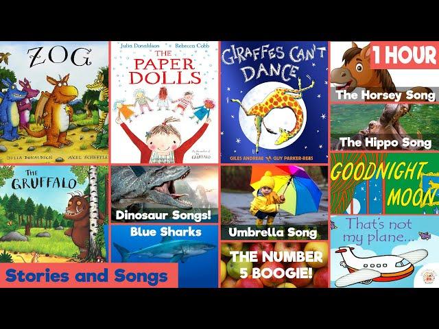 1 HOUR Musical Stories & Songs Best Kids Books - The Gruffalo, Zog the Dragon, Giraffes Can't Dance