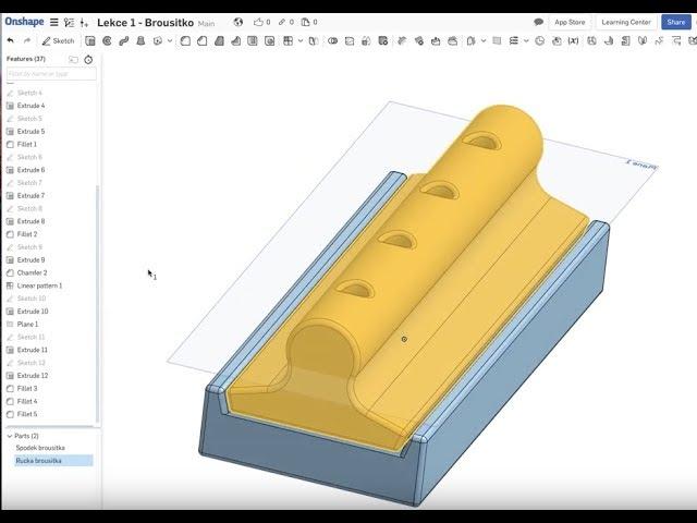 Jednoduché 3D modelování v OnShape pro 3D tiskaře - Lekce 1 - Úvod a Brousítko