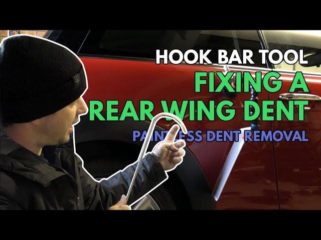 Using A Hook Bar Tool To Fix A Rear Wing Dent | Paintless Dent Removal