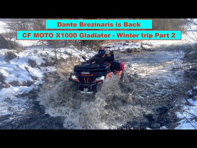 CF Moto X1000 - Zimná jazda - Winter trip - Sneh - Káva v prírode - Cestné pneu na ATV - Part 2