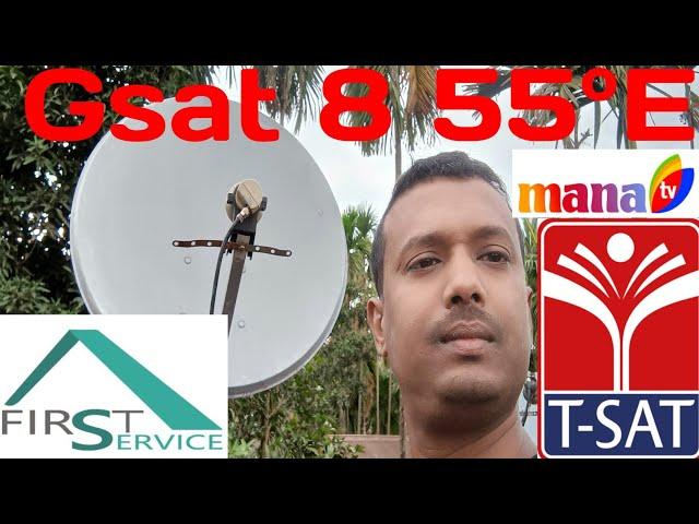 G sat8 55° East || 55°E dish setting 2 feet dish antena || channel list || all of india