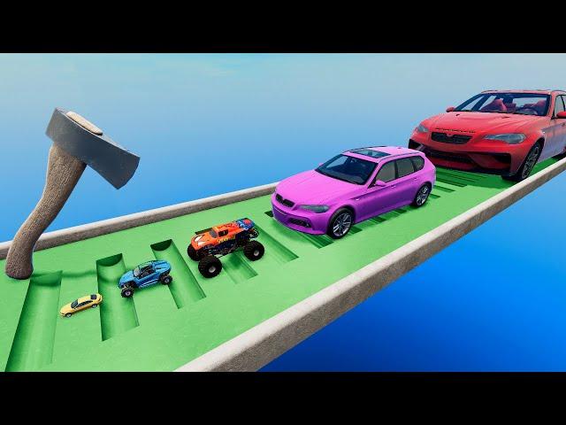 Smallest & Biggest Car vs Giant Axe in BeamNG.Drive #24