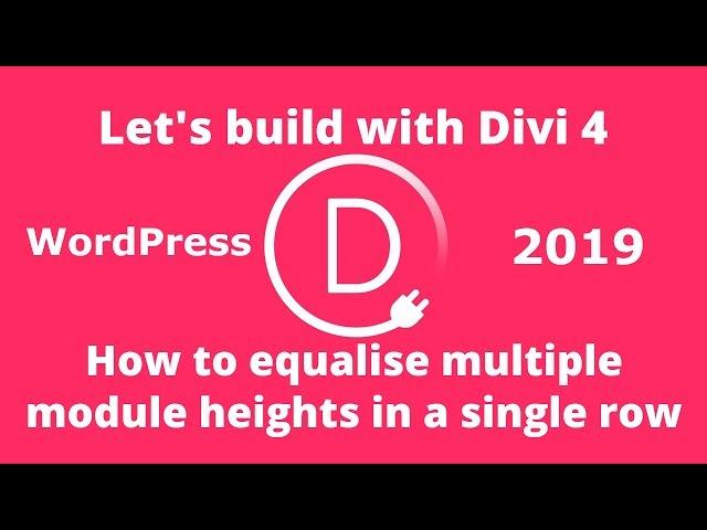 How to equalise multiple divi module heights in a row