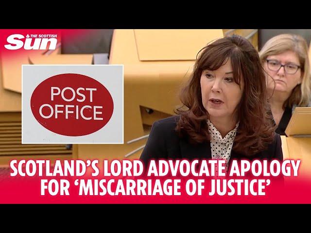 POST OFFICE SCANDAL: Scotland's Lord Advocate apologises and is 'troubled' by what occured