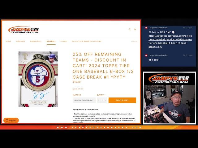 Happy Monday w/ JOE JASPY! Let's break! ::: Join our live group breaks on JaspysCaseBreaks.com!