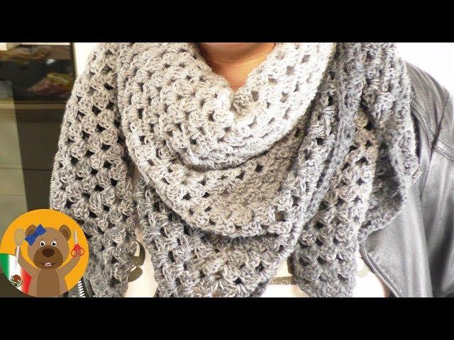 Crochet chal XXL|Hermoso chal triangular con una madeja de lana|Rico Design lana en degradé