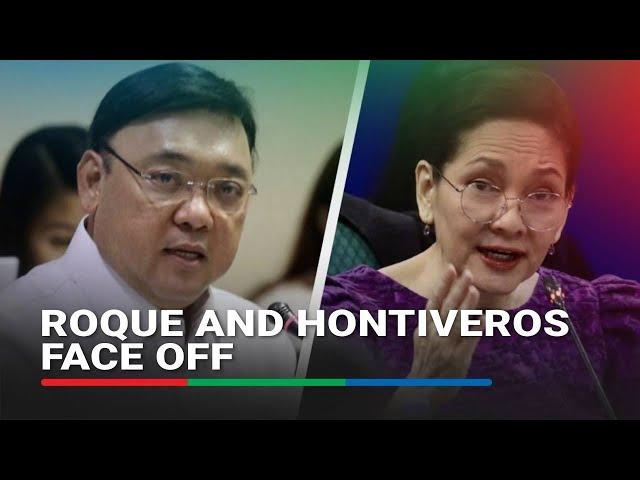 Harry Roque fumes at Senate hearing, scolded for 'disrespecting' Hontiveros | ABS-CBN News