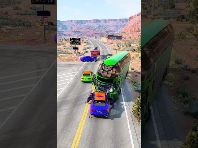 Realistic Highway Car Crashes #276 - BeamNG Drive #shorts #crashsimulation #beamng #crash